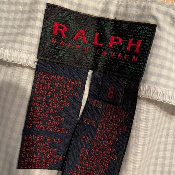 Ralph Ralph Lauren blue gingham pants size 8 - Picture 5 of 6